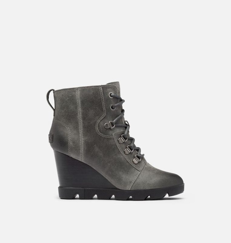 Womens Wedges Dark Grey - Sorel Joan Uptown™ Lace Bootie - 053976-MLN